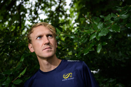 David Nilsson of the Swedish national athletics team poses