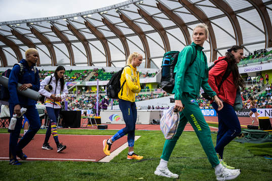 Maja Nilsson of Sweden looks dejected