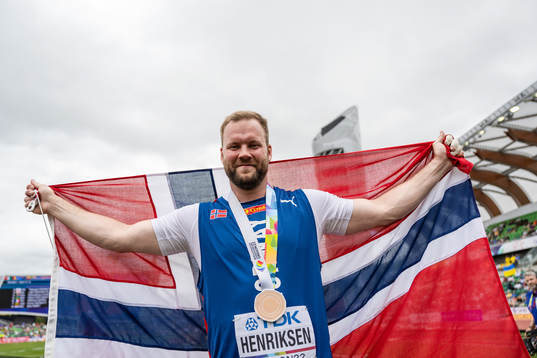 Eivind Henriksen of Norway celebrates