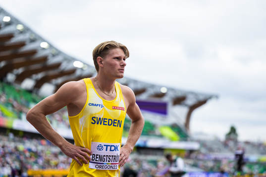 Carl Bengtström of Sweden in men’s 400 meter hurdles