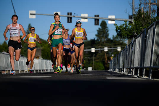 Hanna Lindholm and Carolina Wikström of Sweden compete in