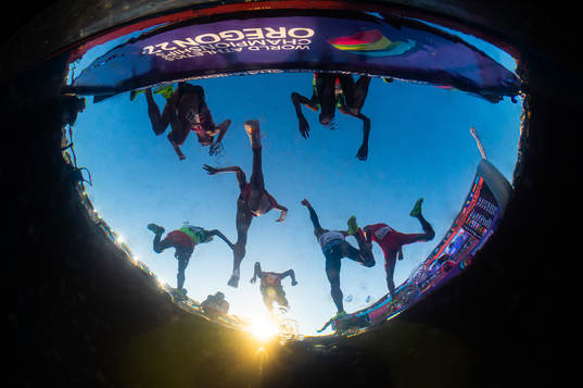 Athletes compete in men’s 3000 meters steeplechase final