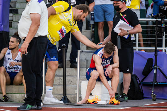 Daniel Ståhl of Sweden and Karsten Warholm of Norway