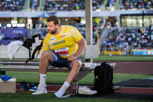Daniel Ståhl of Sweden looks dejected