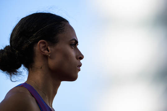 Sydney McLaughlin of USA in women’s 400 meters hurdles