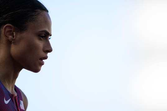 Sydney McLaughlin of USA in women’s 400 meters hurdles