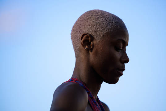 Shamier Little of USA in women’s 400 meters hurdles