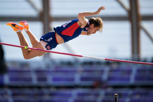 Pål Haugen Lillefosse of Norway celebrates when competing