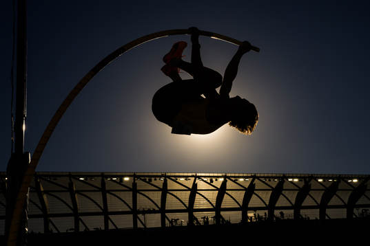 Armand Duplantis of Sweden clears 5,75 meters when