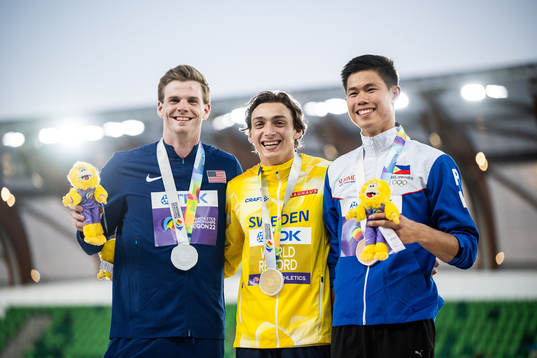 Christopher Nilsen of USA, Armand Duplantis of Sweden and