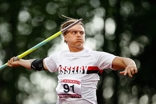 Vinnaren i spjut Jakob Samuelsson Hässelby SK