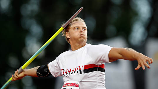 Vinnaren i spjut Jakob Samuelsson Hässelby SK