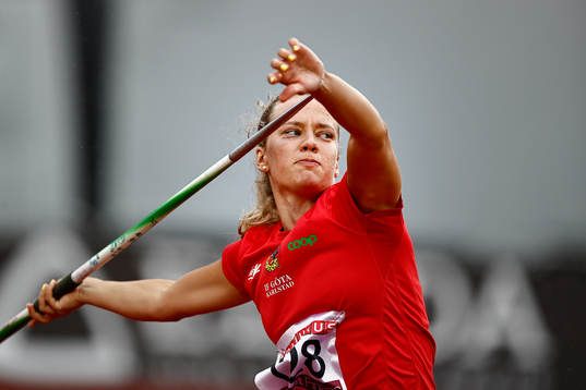 Vinnare i spjut Carolin Näslund IF Göta Karlstad