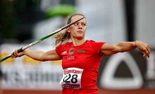 Vinnare i spjut Carolin Näslund IF Göta Karlstad