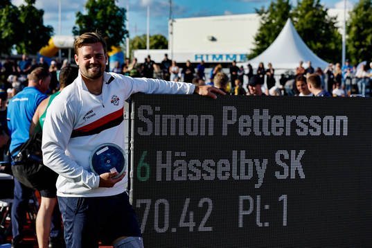 Simon Pettersson Hässelby SK  vinnare i diskus