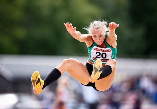 Tilde Johansson Falkenbergs IK trea i längdhopp