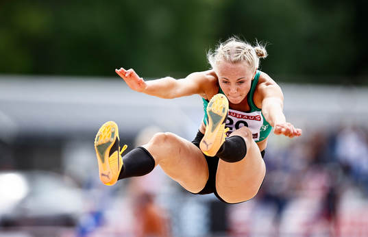 Tilde Johansson Falkenbergs IK trea i längdhopp