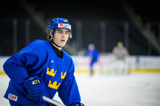 Liam Öhgren of the Swedish under-20 national ice hockey