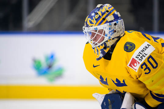 Goaltender Calle Clang of Sweden