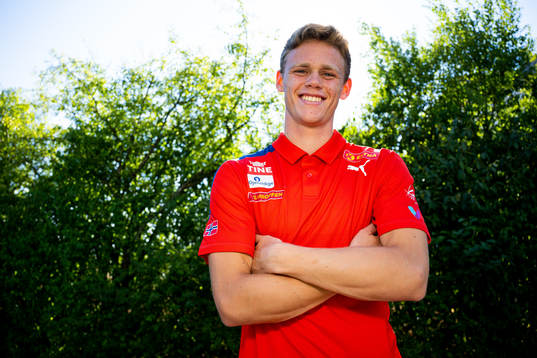 Sander Aae Skotheim of the Norwegian athletics team poses