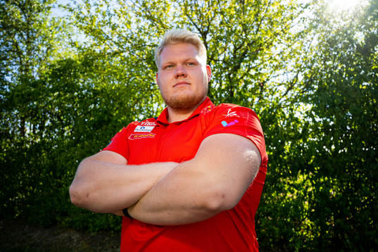 Marcus Thomsen of the Norwegian athletics team poses for a