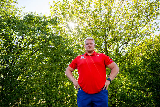 Marcus Thomsen of the Norwegian athletics team at a press