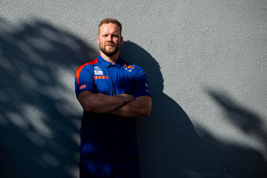 Eivind Henriksen of the Norwegian athletics team poses for