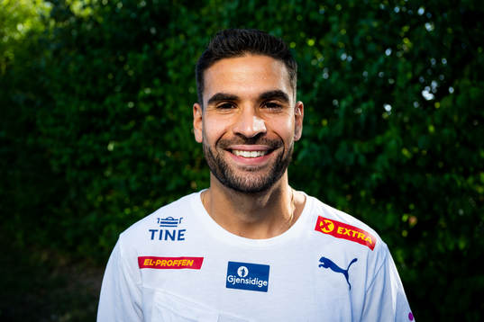 Jacob Boutera of the Norwegian athletics team poses for a