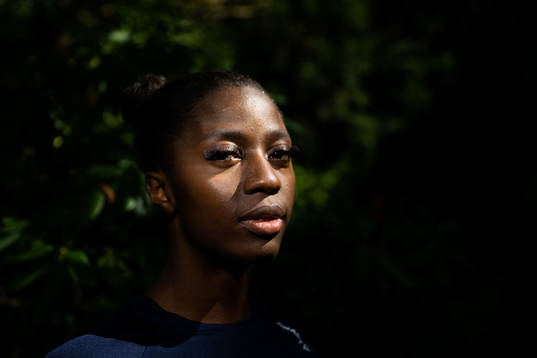 Khaddi Sagnia of the Swedish athletics team poses for a