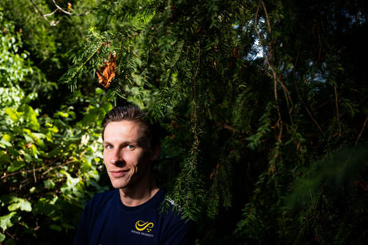 Andreas Almgren of the Swedish athletics team poses for a