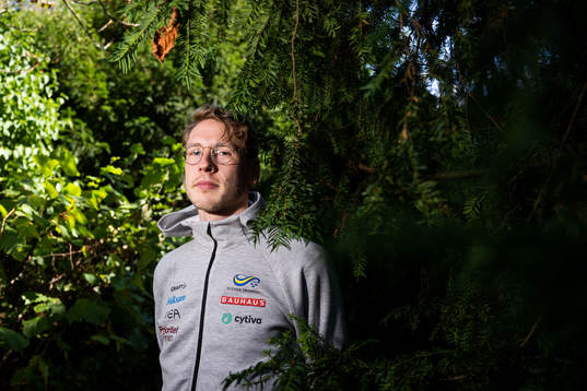 Jonas Glans of the Swedish athletics team poses for a