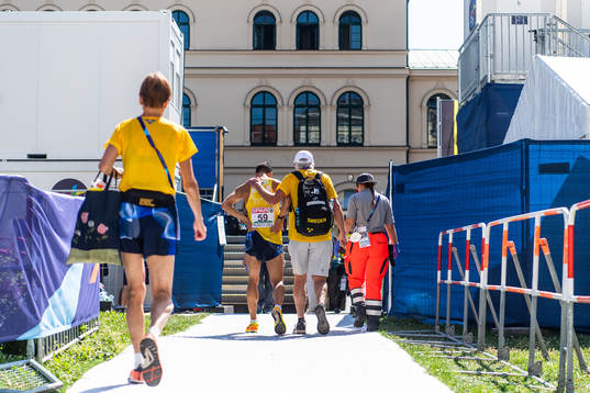 Perseus Karlström of Sweden with team doctor Sverker