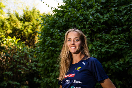Lovisa Lindh of the Swedish athletics team poses for a photo