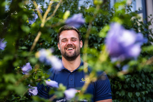 Simon Pettersson of the Swedish athletics team poses for a