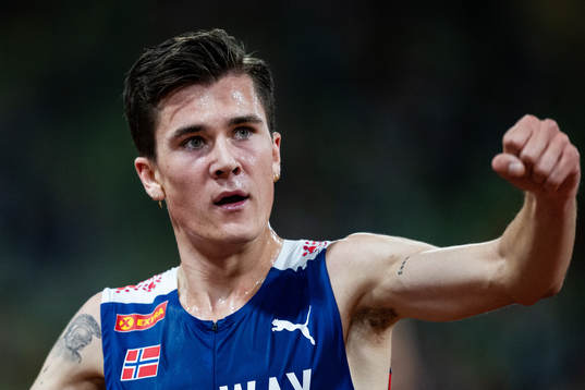 Jakob Ingebrigtsen of Norway celebrates