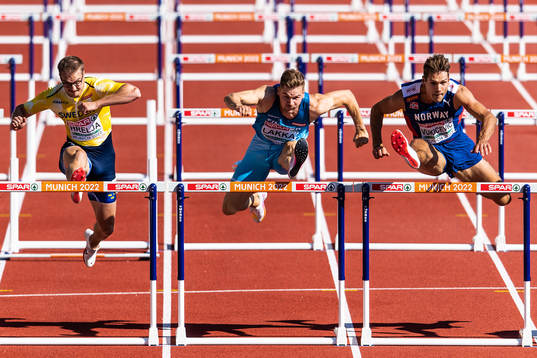 Max Hrelja of Sweden, Elmo Lakka of Finland and Vladimir