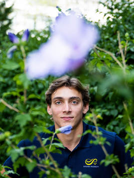 Armand Duplantis of the Swedish athletics team poses for a