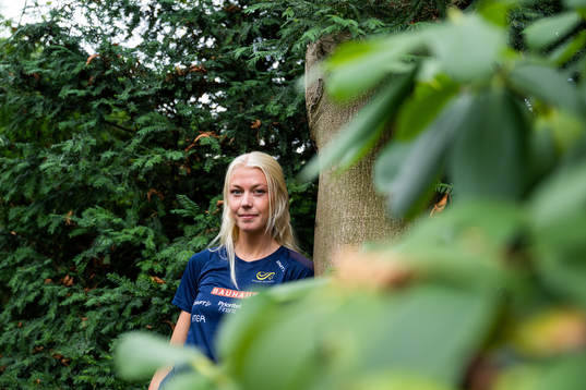 Maja Nilsson of the Swedish athletics team poses for a