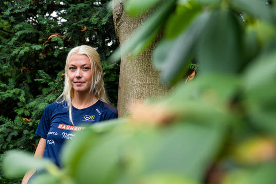Maja Nilsson of the Swedish athletics team poses for a