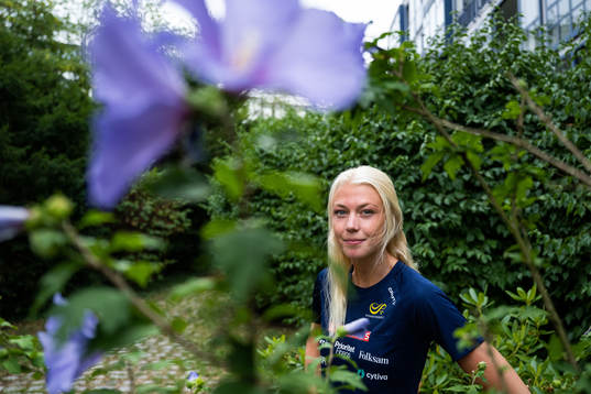Maja Nilsson of the Swedish athletics team poses for a