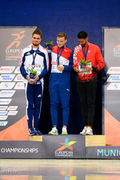 Wilfried Happio of France, Karsten Warholm of Norway and