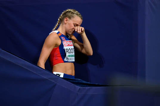 Andrea Rooth of Norway looks dejected