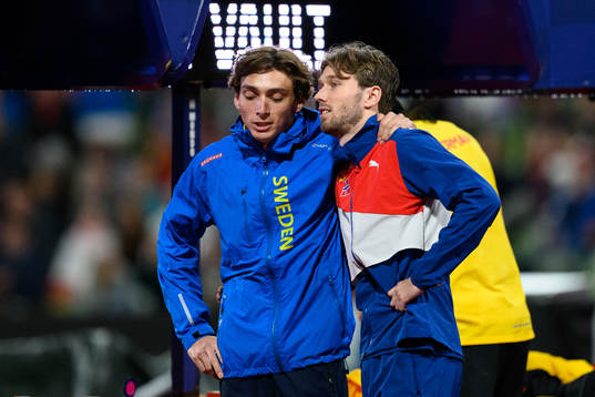 Armand Duplantis of Sweden and Pål Haugen Lillefosse of