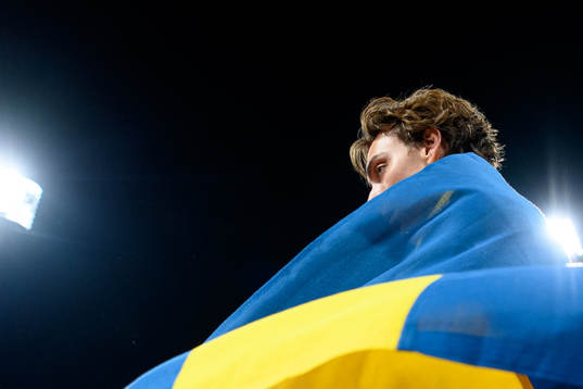 Armand Duplantis of Sweden celebrates