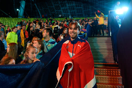 Pål Haugen Lillefosse of Norway celebrates
