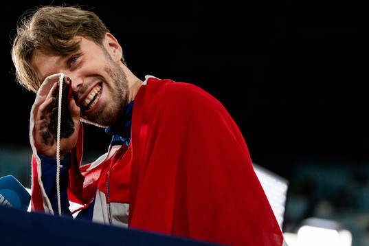 Pål Haugen Lillefosse of Norway with tears in his eyes