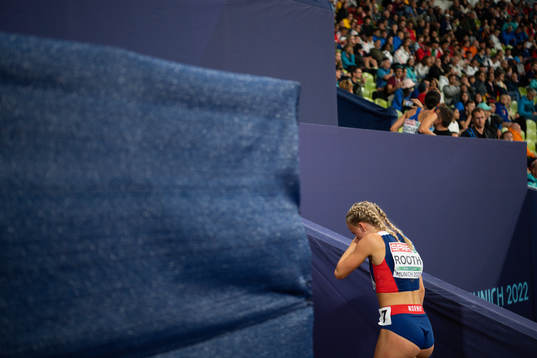 Andrea Rooth of Norway looks dejected
