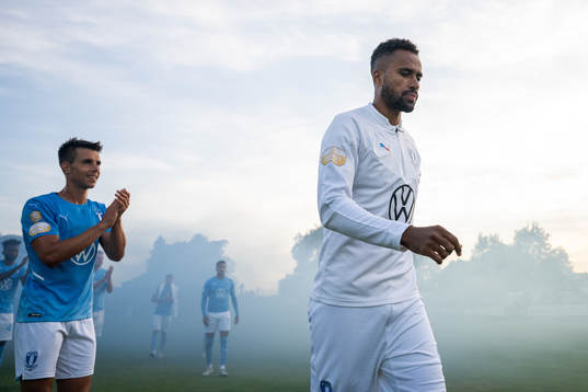 Malmö FFs Jonas Knudsen och Isaac Kiese Thelin