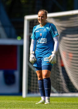 Goalkeeper Aurora Mikalsen of the Norwegian women's