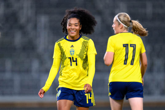Evelina Duljan of Sweden celebrates
